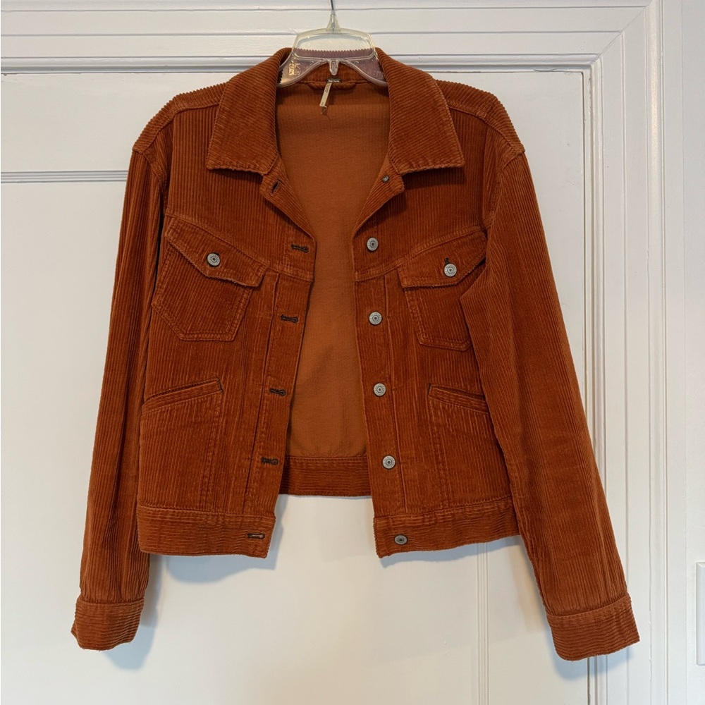 Free People Corduroy Jacket in Rust